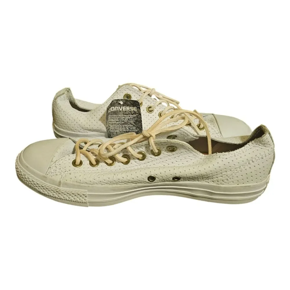 NWT CONVERSE ALL STAR Perforated White Leather Chucks - Size 11‎